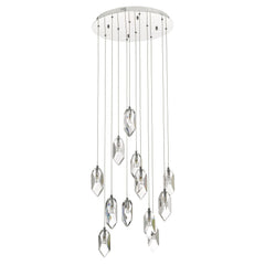 Crystal 12-Light Stairwell Pendant in Polished Chrome 2M Drop