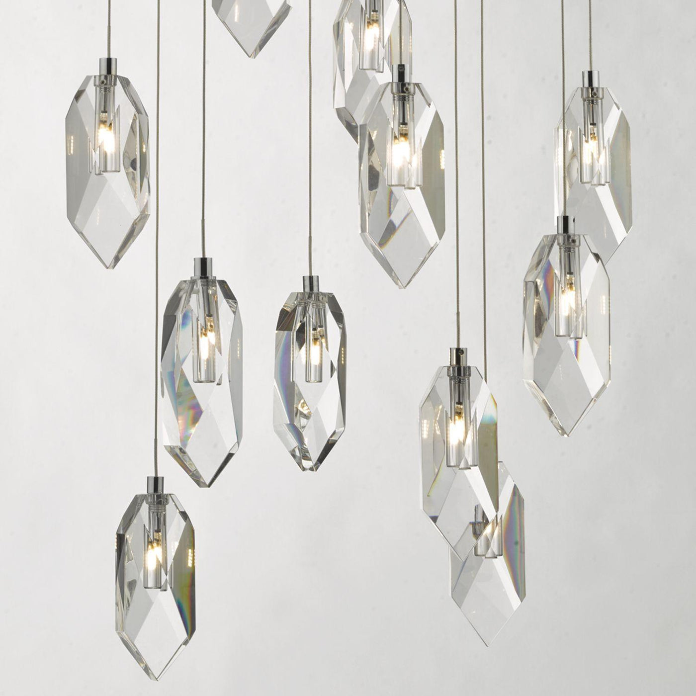 Crystal 12-Light Stairwell Pendant in Polished Chrome 2M Drop