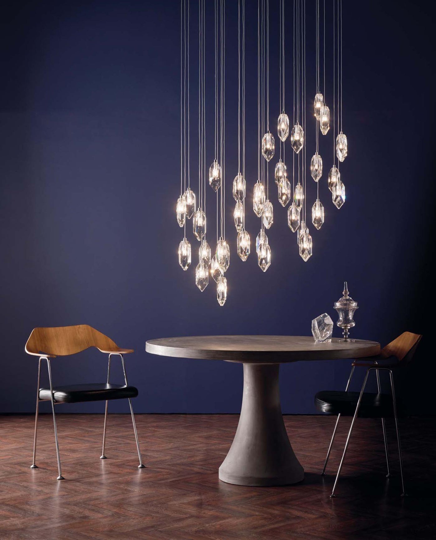 Crystal 12-Light Stairwell Pendant in Polished Chrome 2M Drop