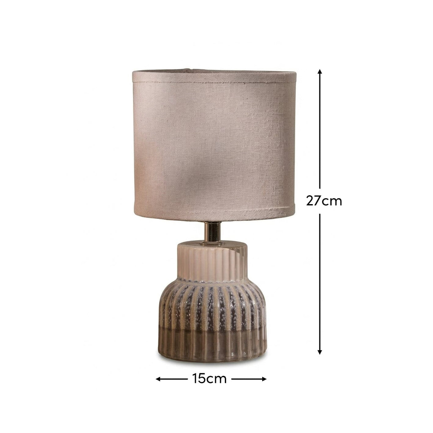 Coates 27cm Blue Ceramic Table Lamp & Cream Linen Shade
