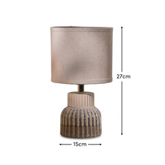 Coates 27cm Blue Ceramic Table Lamp & Cream Linen Shade
