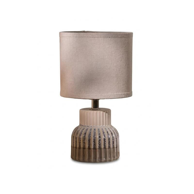 Coates 27cm Blue Ceramic Table Lamp & Cream Linen Shade