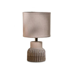 Coates 27cm Blue Ceramic Table Lamp & Cream Linen Shade