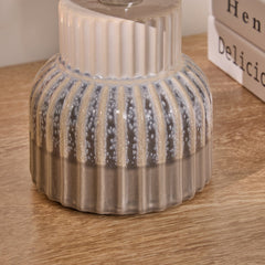 Coates 27cm Blue Ceramic Table Lamp & Cream Linen Shade