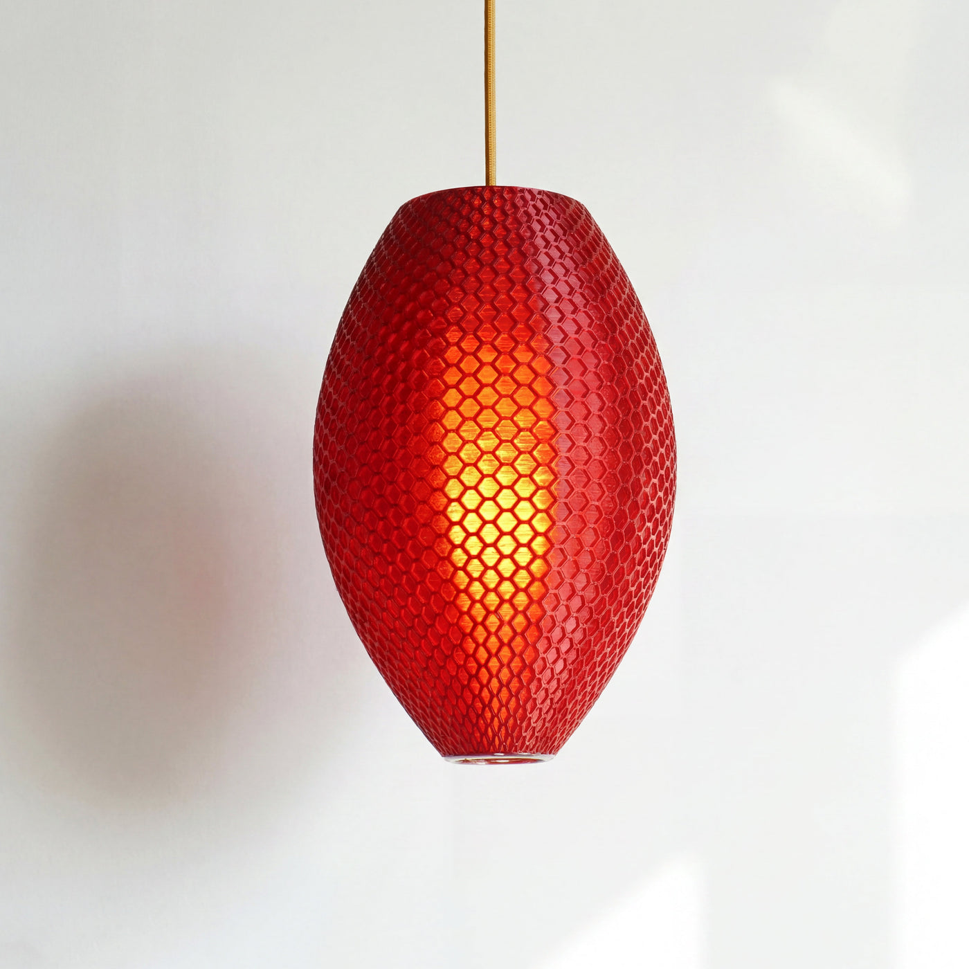 Crimson Red Long Hive Pendant Light