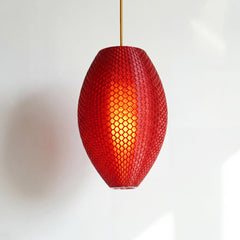 Crimson Red Long Hive Pendant Light
