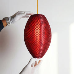 Crimson Red Long Hive Pendant Light