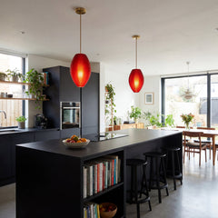 Crimson Red Long Hive Pendant Light
