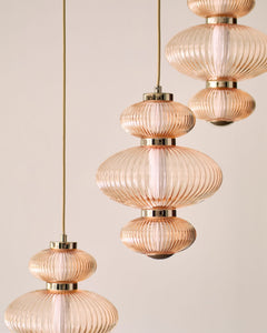 Cynthia champagne glass 3 drop pendant light