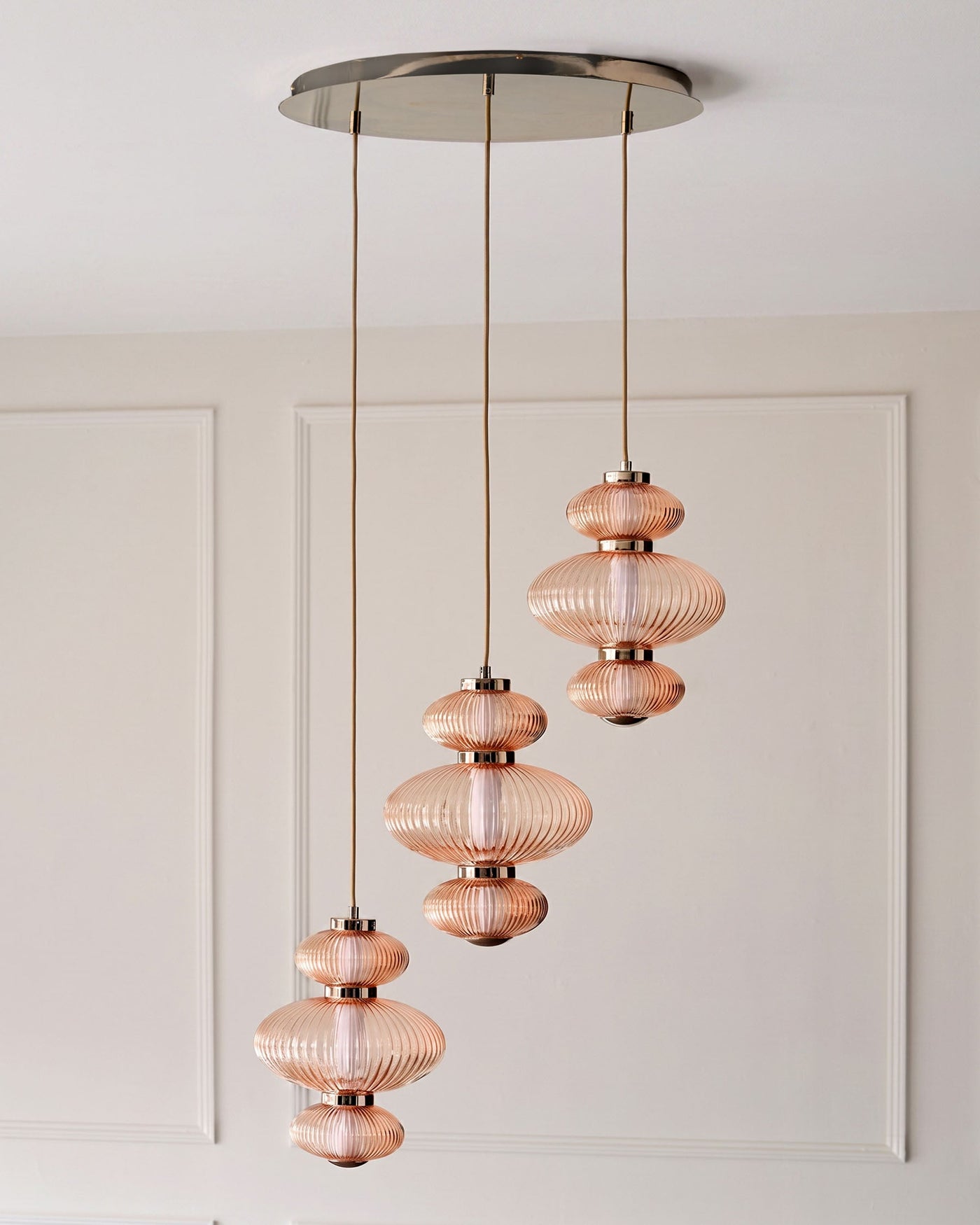 Cynthia champagne glass 3 drop pendant light