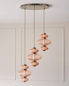 Cynthia champagne glass 3 drop pendant light