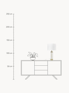 Large Glam Table Lamp Gabor with Glass Base