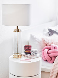 Large Glam Table Lamp Gabor with Glass Base