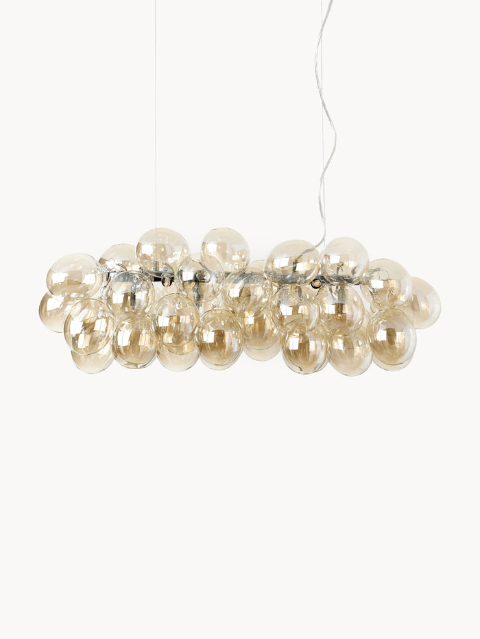 Mouth-Blown Pendant Light Gross - Beige, Transparent