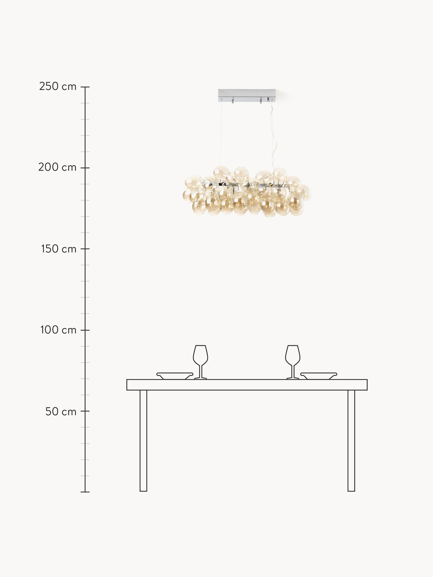 Mouth-Blown Pendant Light Gross - Beige, Transparent