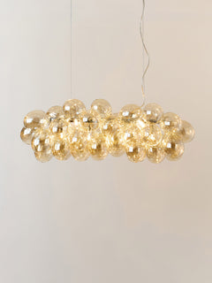 Mouth-Blown Pendant Light Gross - Beige, Transparent