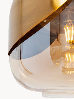 Small Glass Pendant Light Golden Goblet