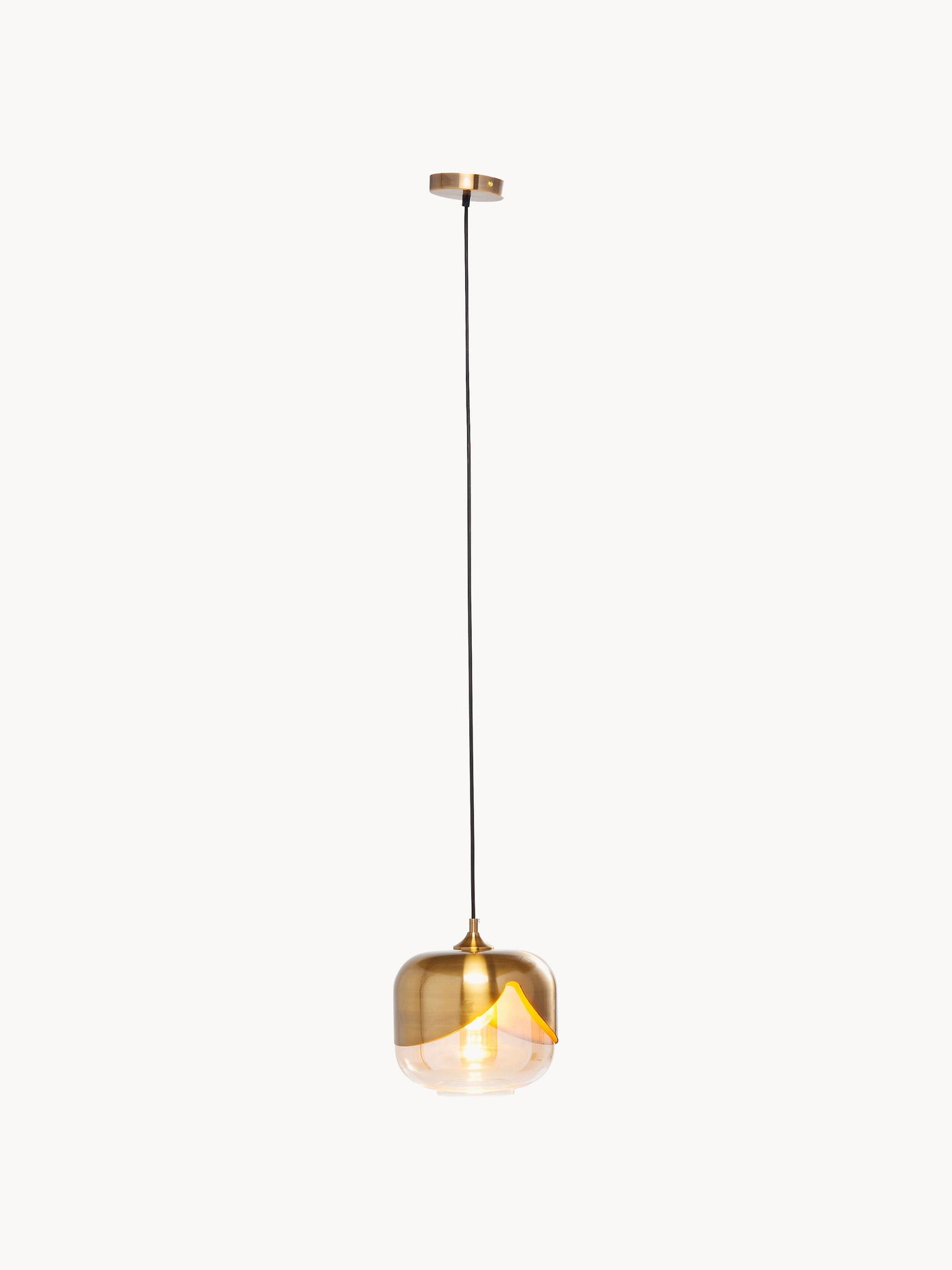 Small Glass Pendant Light Golden Goblet