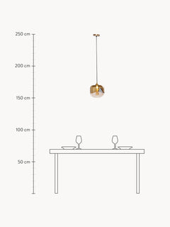 Small Glass Pendant Light Golden Goblet