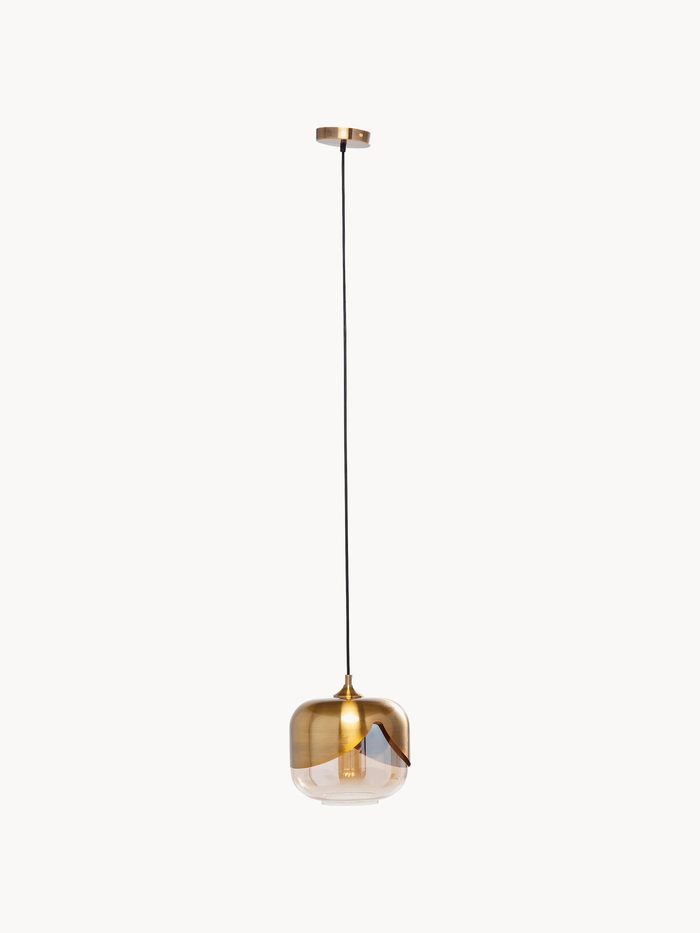 Small Glass Pendant Light Golden Goblet