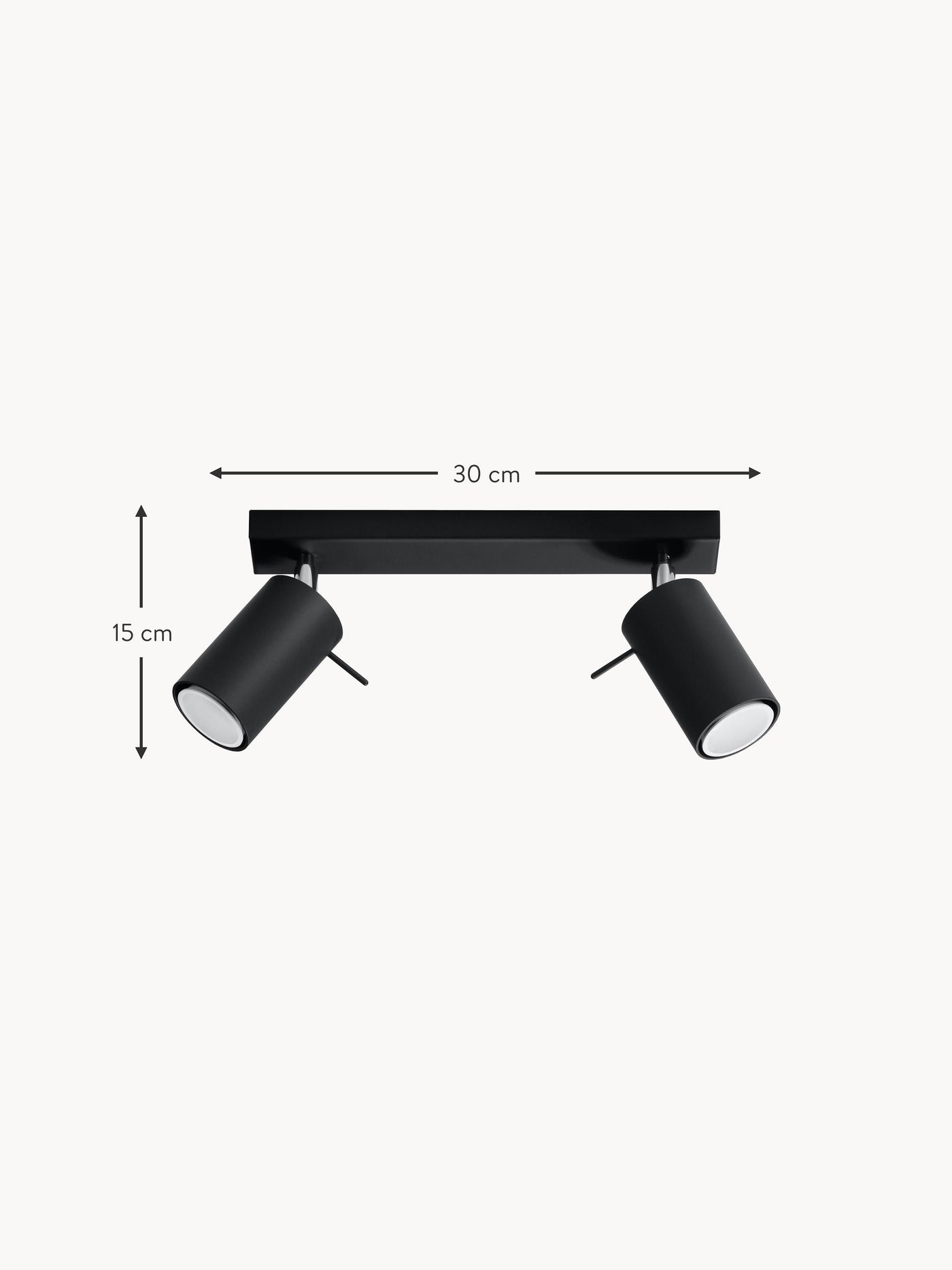 Ceiling Spotlight Etna - Black, W 30 cm