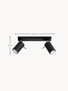 Ceiling Spotlight Etna - Black, W 30 cm