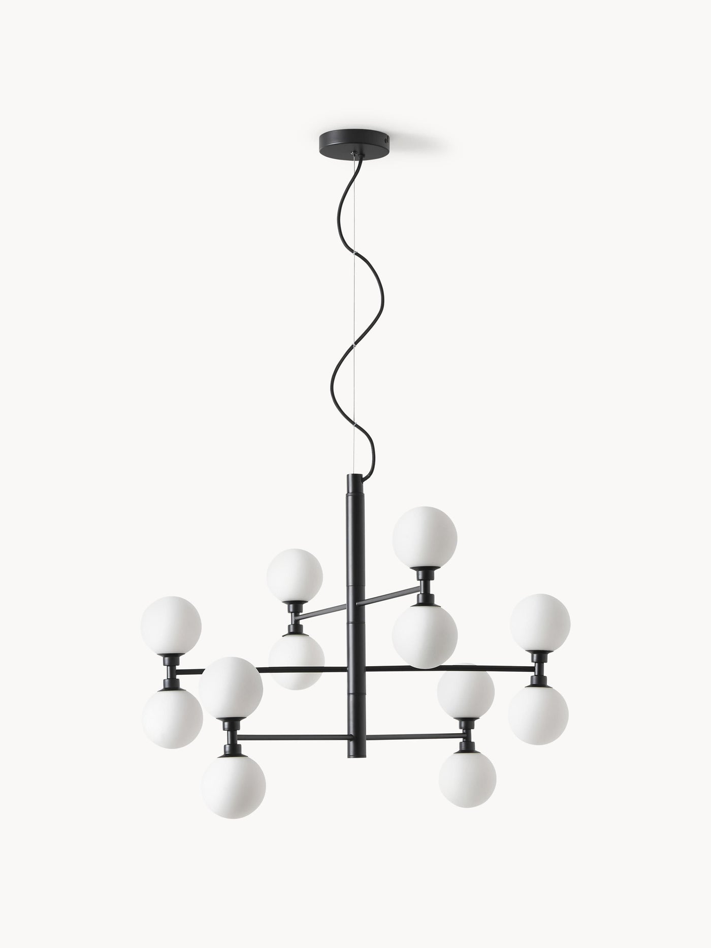 Large Pendant Light Grover with Opal Glass Shades