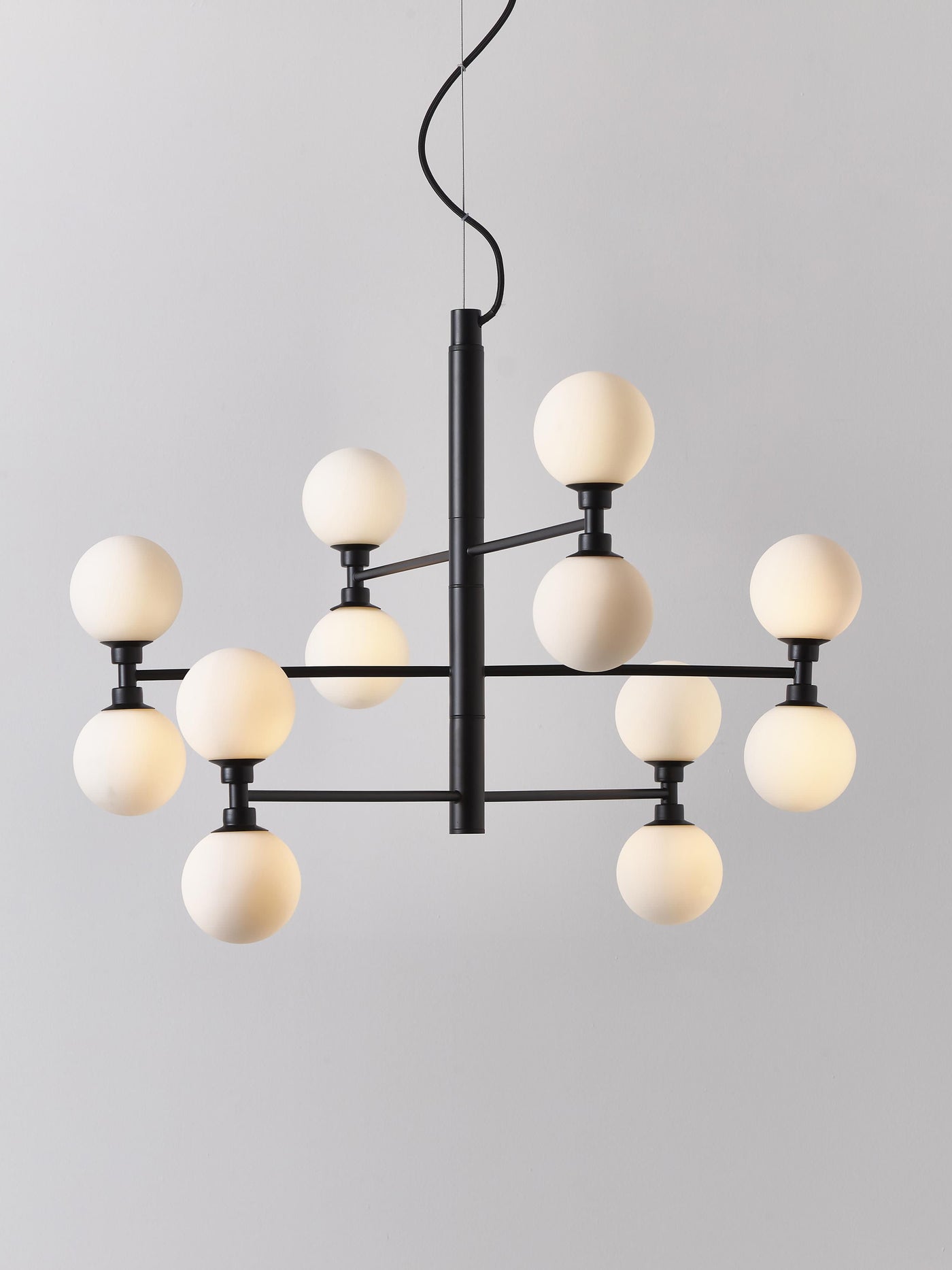 Large Pendant Light Grover with Opal Glass Shades