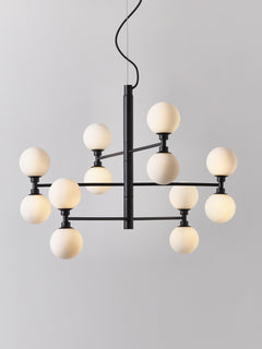 Large Pendant Light Grover with Opal Glass Shades