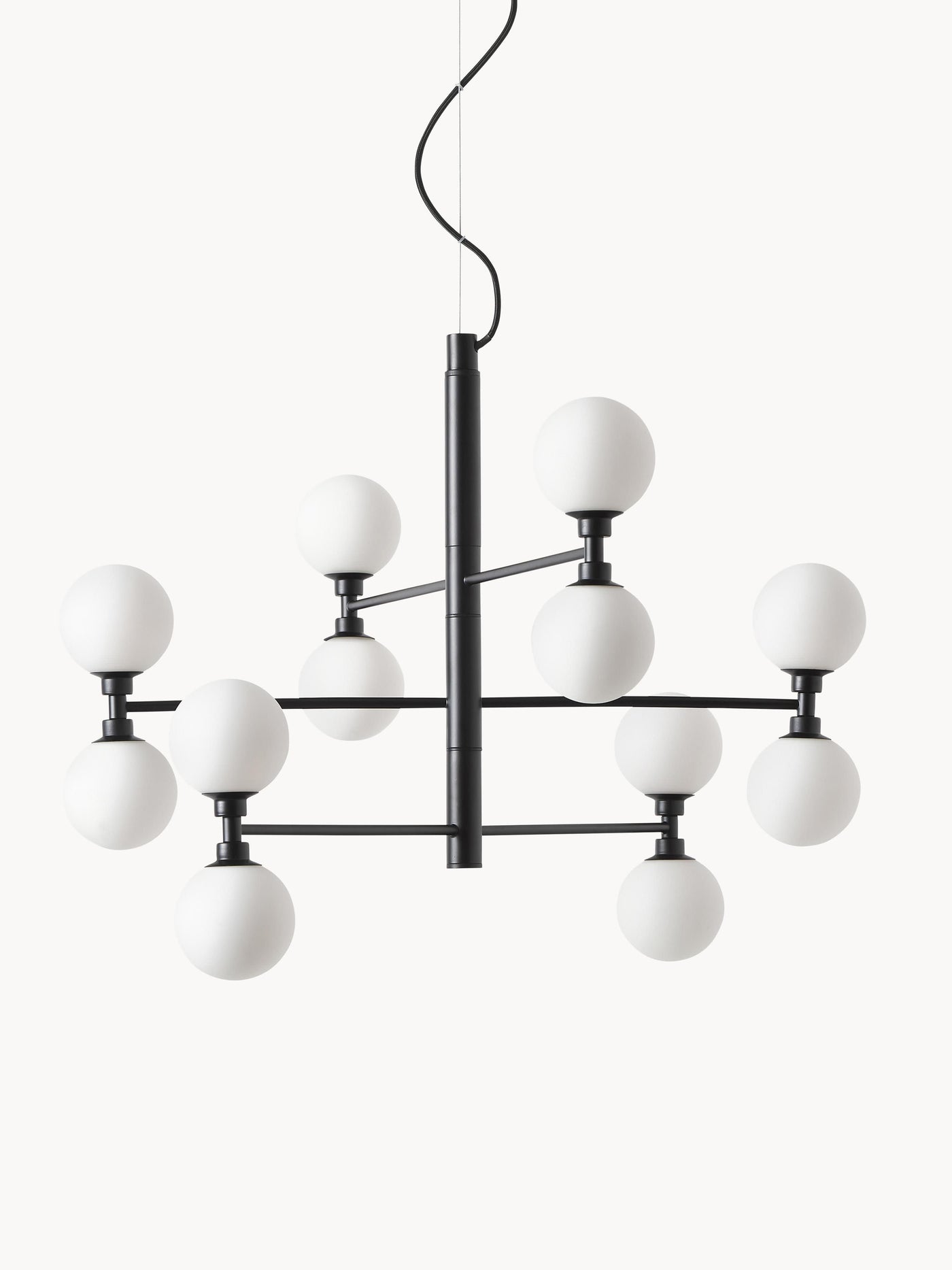 Large Pendant Light Grover with Opal Glass Shades
