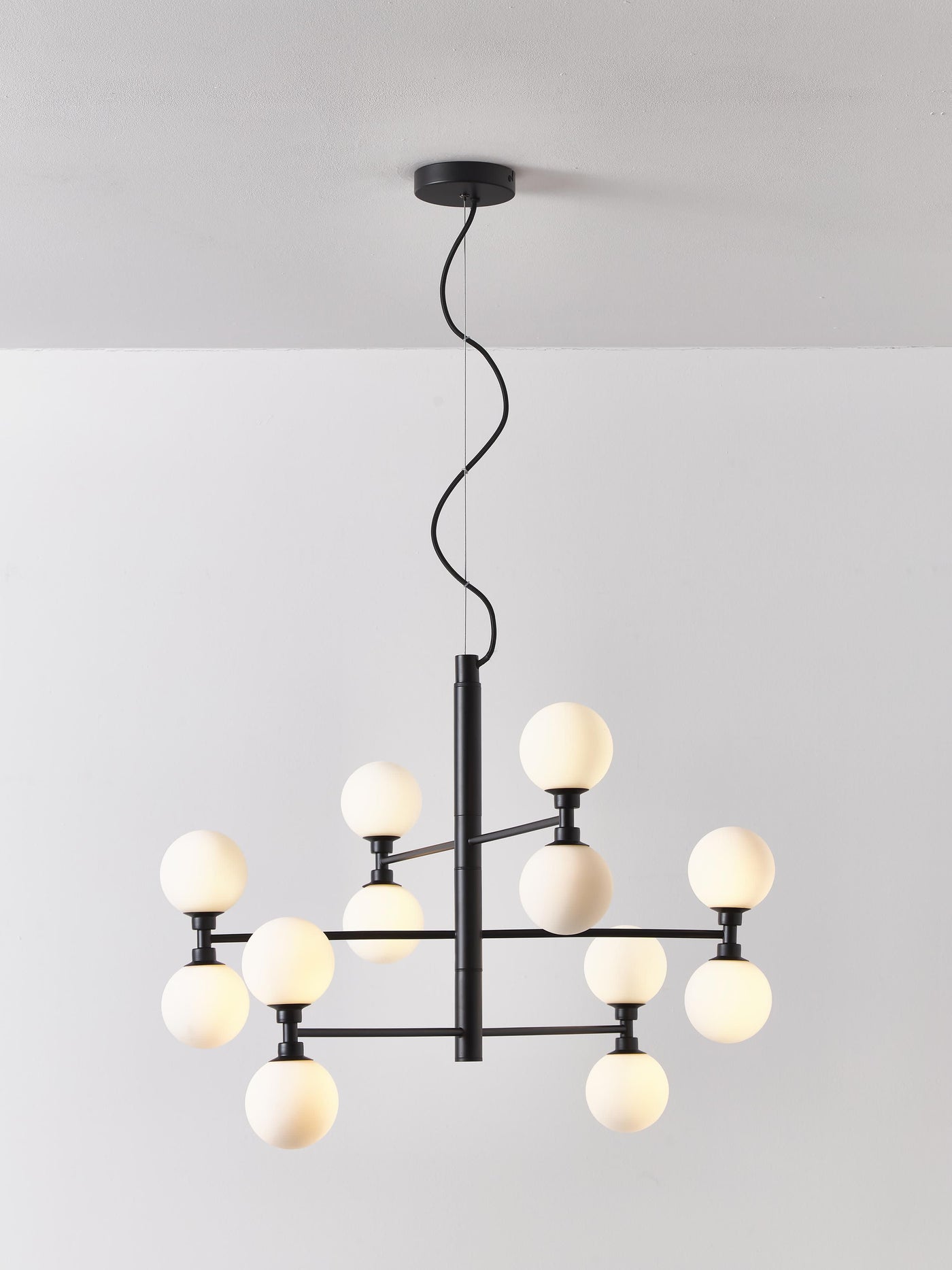 Large Pendant Light Grover with Opal Glass Shades