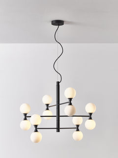 Large Pendant Light Grover with Opal Glass Shades