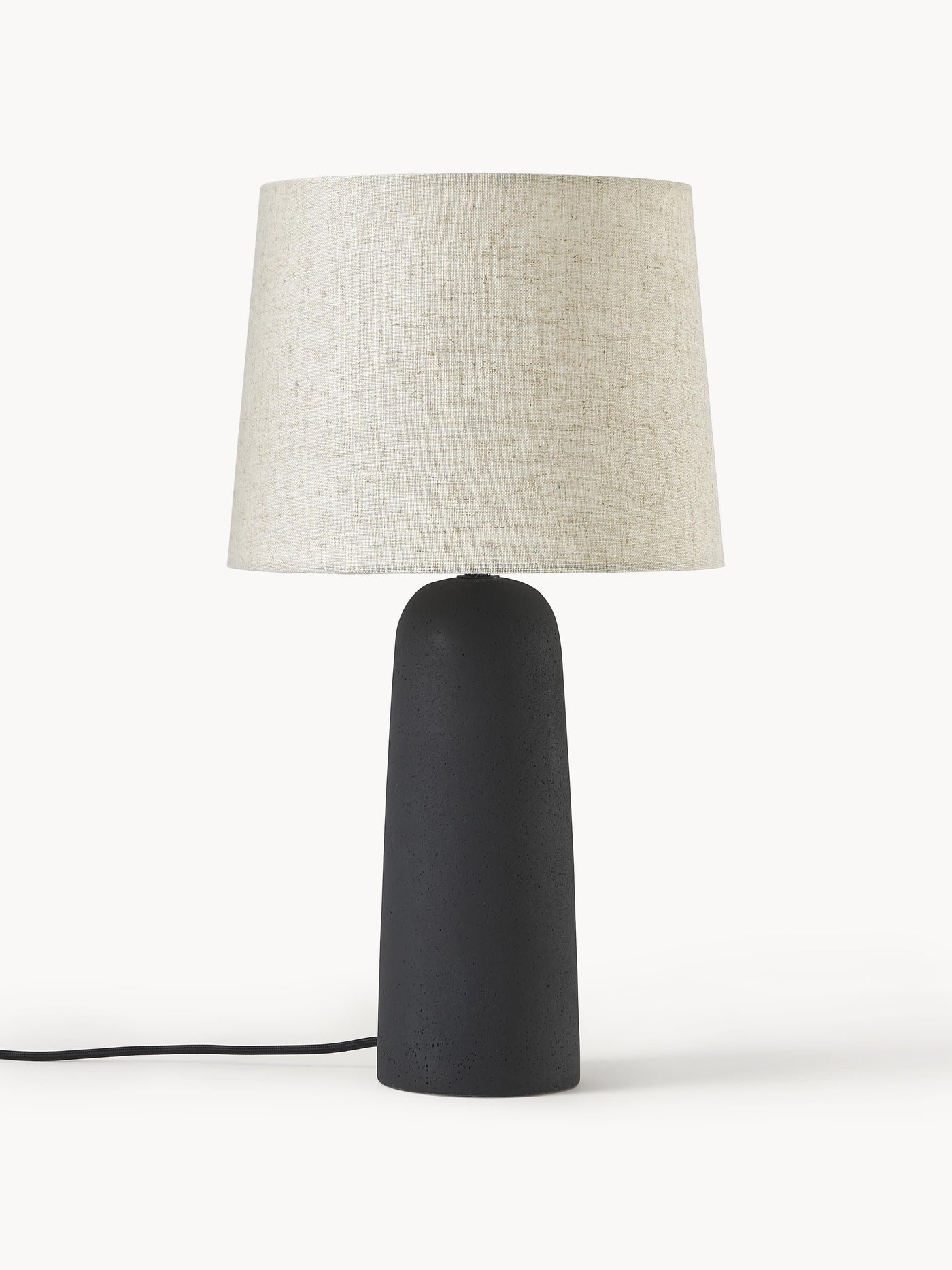 Large Table Lamp Kaya with Concrete Base - Cream White