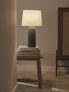 Large Table Lamp Kaya with Concrete Base - Cream White