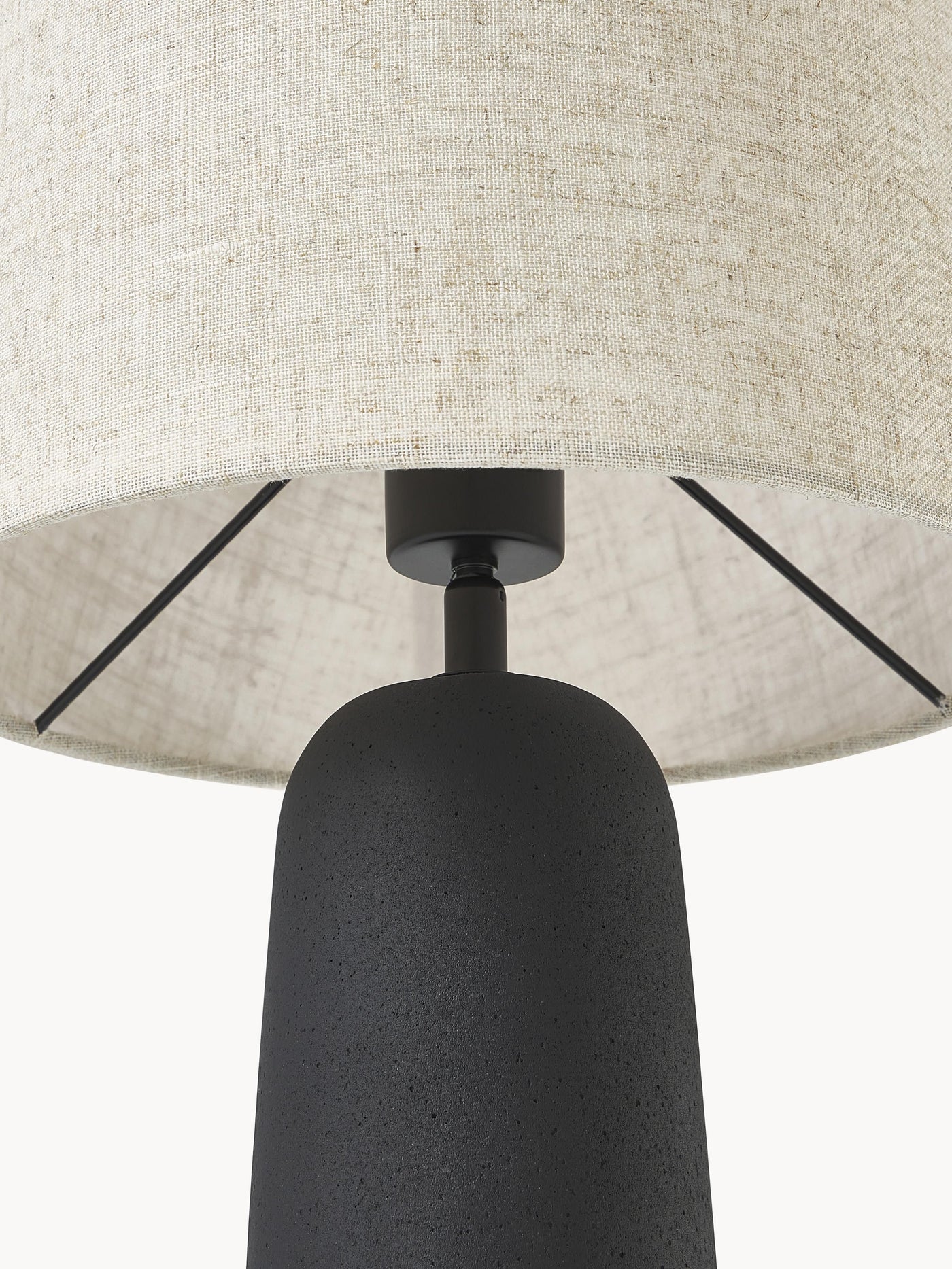 Large Table Lamp Kaya with Concrete Base - Cream White