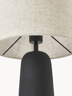 Large Table Lamp Kaya with Concrete Base - Cream White