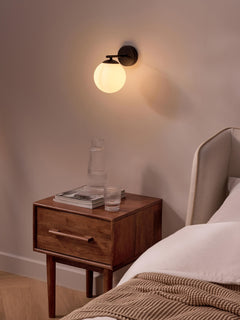 Opal Glass Wall Lamp Atlanta - White