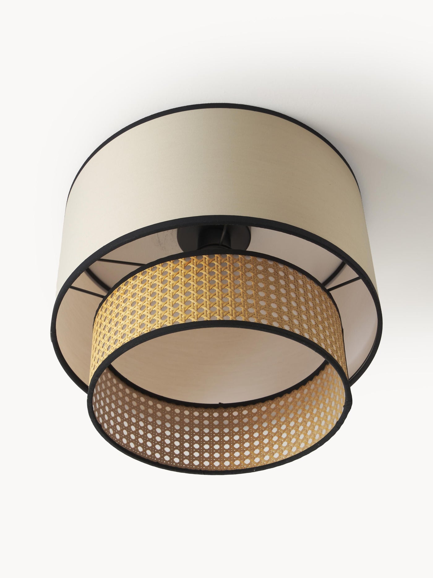 Fabric Ceiling Lamp Vienna with Viennese Wickerwork