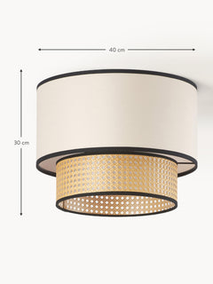 Fabric Ceiling Lamp Vienna with Viennese Wickerwork