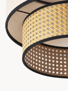 Fabric Ceiling Lamp Vienna with Viennese Wickerwork