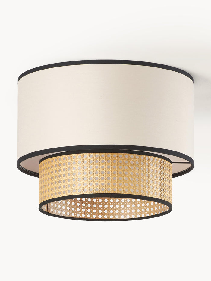 Fabric Ceiling Lamp Vienna with Viennese Wickerwork
