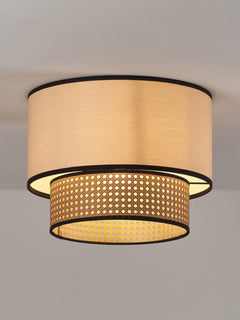 Fabric Ceiling Lamp Vienna with Viennese Wickerwork