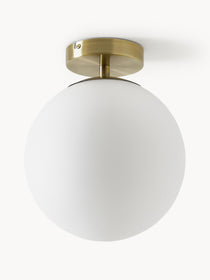 Small Glass Ceiling Lamp Hitch - White