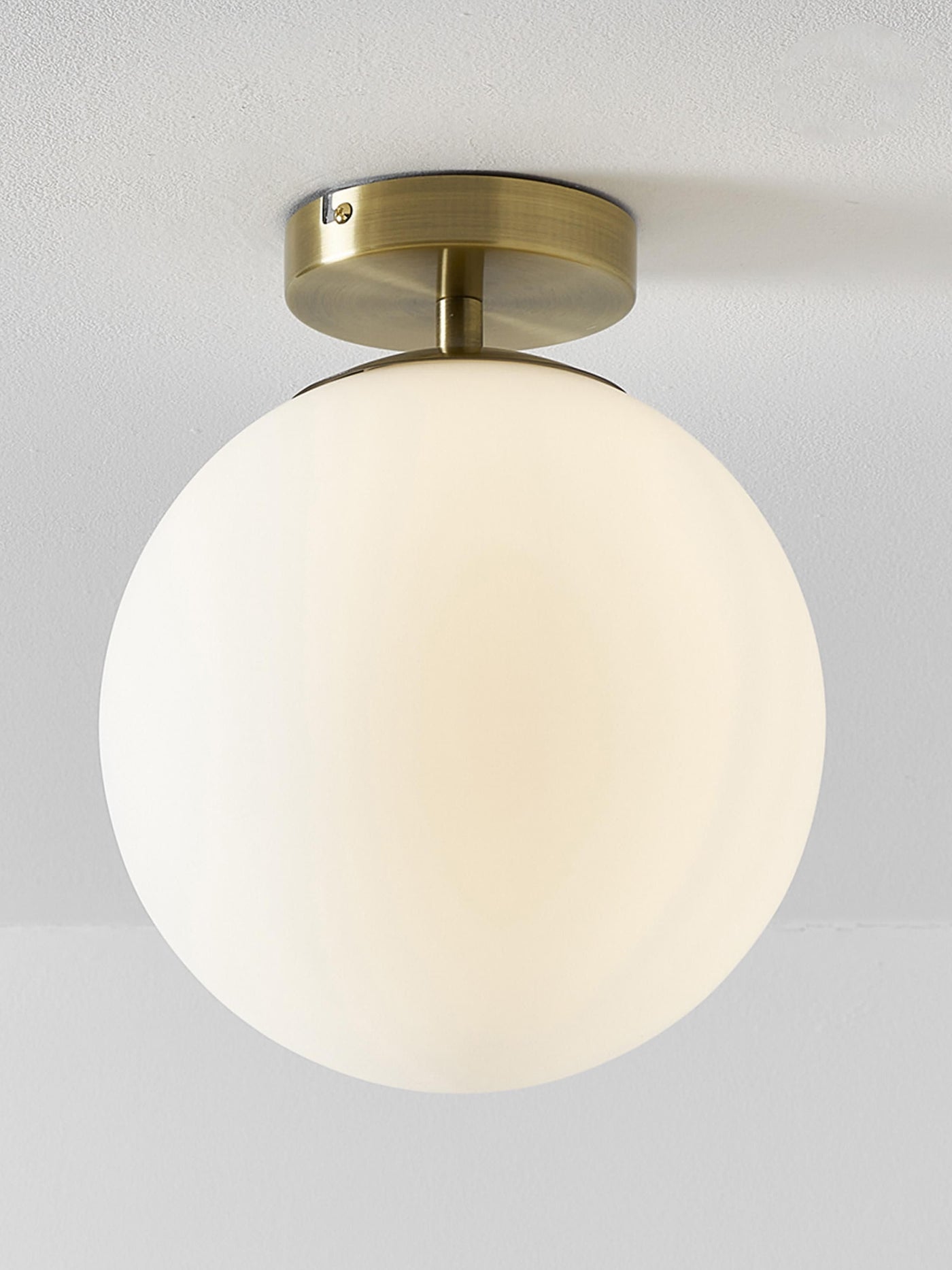 Small Glass Ceiling Lamp Hitch - White
