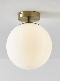 Small Glass Ceiling Lamp Hitch - White