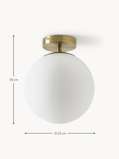 Small Glass Ceiling Lamp Hitch - White