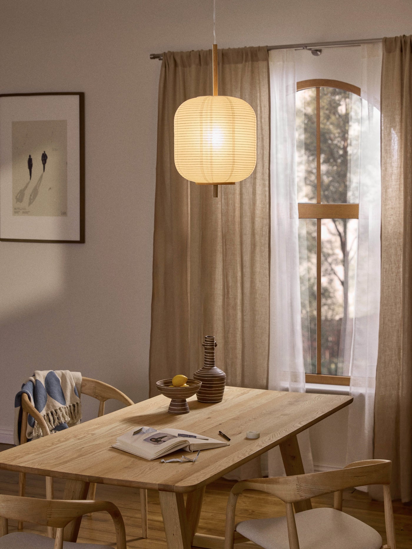 Rice Paper Design Pendant Light Misaki - White, Ø 35 cm