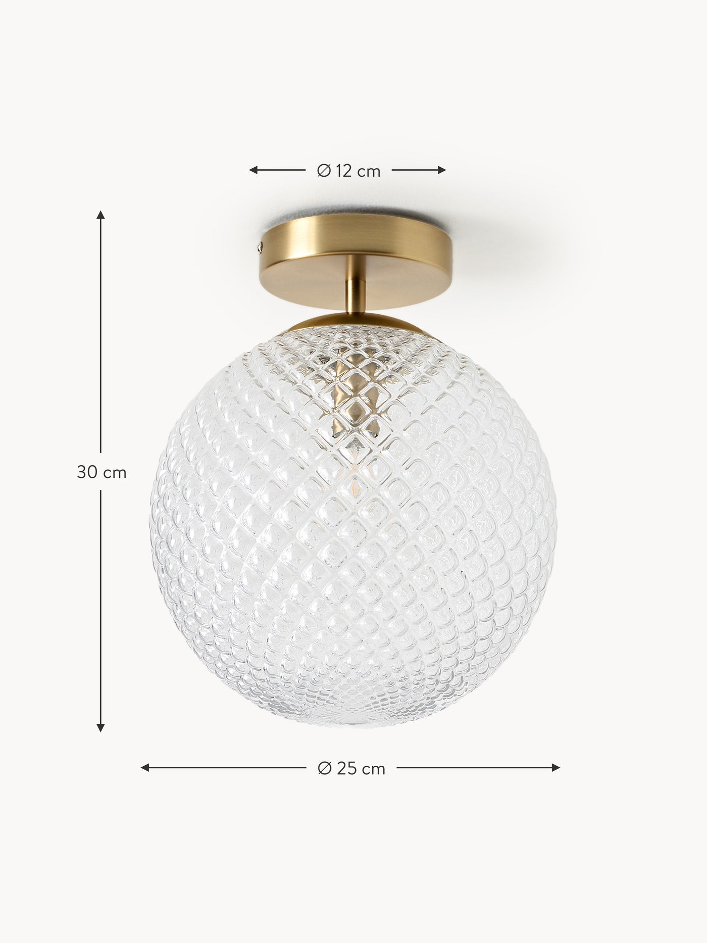 Small Glass Ceiling Lamp Lorna - Transparent