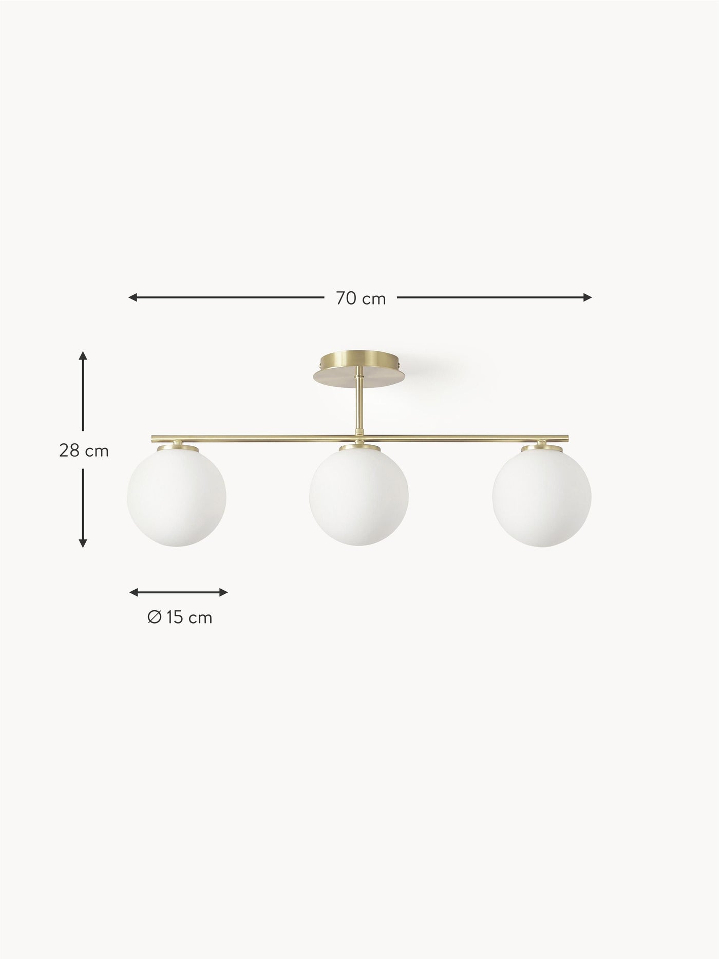 Opal Glass Ceiling Lamp Atlanta - White, Ø 15 cm (2)