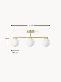 Opal Glass Ceiling Lamp Atlanta - White, Ø 15 cm (2)
